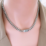 Venta al por mayor Sistema de joyería de collar de pulseras de acero de titanio en forma de U de estilo simple