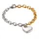 Pulsera de corazón de acero inoxidable dorado simple y creativa al por mayor
