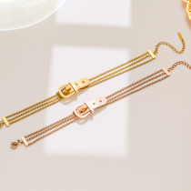 Pulseras de revestimiento de acero de titanio con hebilla de cinturón de estilo simple