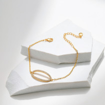 Pulseras plateadas oro geométrico de las piedras preciosas artificiales 18K del embutido del cobrizado del estilo simple