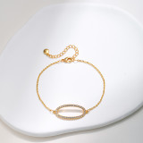 Pulseras plateadas oro geométrico de las piedras preciosas artificiales 18K del embutido del cobrizado del estilo simple