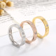Anillos de circonio pulido de acero inoxidable con letras de estilo simple 1 pieza