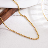Collar chapado en oro de 18 quilates de acero inoxidable de color sólido de estilo simple elegante