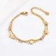 Pulseras de diamantes de imitación artificiales con incrustaciones hechas a mano de acero inoxidable con estrella redonda de moda 1 pieza