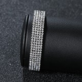 Brazaletes chapados en plata con diamantes de imitación con incrustaciones de acero de titanio de Color sólido de Streetwear
