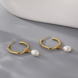 1 par de pendientes colgantes chapados en oro y cobre redondos de estilo vintage