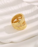 Anillos chapados en oro de 18 quilates con incrustaciones de cobre cruzado de estilo moderno lujoso