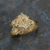 Anillos chapados en oro de acero inoxidable con diseño de oso Hip-Hop