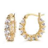 Pendientes De Encaje De Cobre Con Incrustaciones De Circonitas De Moda Pendientes En Forma De U