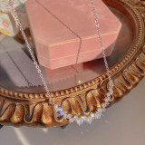 Elegante collar geométrico con incrustaciones de cobre y circón, 1 pieza