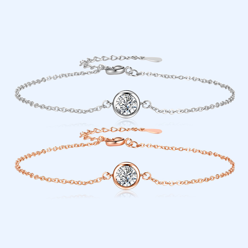 Pulseras chapadas en oro con incrustaciones de cobre redondas de estilo simple