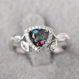 Anillos de circón con incrustaciones de cobre y ojo de caballo triangular estilo IG