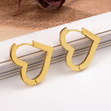 1 par de pendientes chapados en oro de 18 quilates con forma de corazón y pentagrama estilo IG