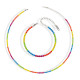 Punk colorido rombo chapado en acero inoxidable incrustaciones pulseras de circón collar 1 pieza