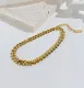 Pulseras chapadas en oro con revestimiento de acero de titanio geométrico elegante