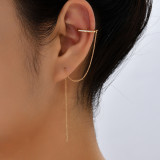 Línea de oreja de circón con incrustaciones de cobre y mariposa en forma de corazón a la moda, 1 par