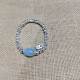 Pulseras plateadas plateadas de cobre con cuentas y candado de letra de estilo simple