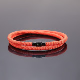 Pulsera hecha a mano de cobre con revestimiento de cuerda de color sólido de estilo simple