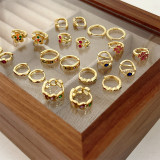 1 par de pendientes de circón de cobre con incrustaciones redondas de estilo simple e informal