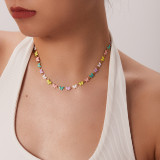 Collar De Pulseras Chapado En Oro De Acero Inoxidable Con Mariposa De Moda