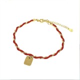 Estilo simple Letra Pulseras con revestimiento de acero de titanio 1 pieza