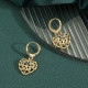 1 par de pendientes colgantes de diamantes de imitación de cobre con incrustaciones en forma de corazón de estilo simple