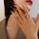 Anillo abierto de acero de titanio cuadrado de estilo simple a granel