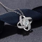 Collar de aretes de diamantes ahuecados de acero inoxidable redondo de estilo simple
