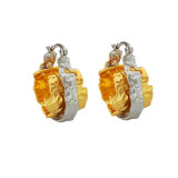 1 par de aretes de cobre chapados irregulares de estilo simple