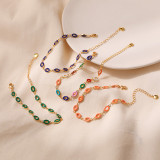 Pulseras informales chapadas en oro de 18 quilates con esmalte de cobre y bloques de color