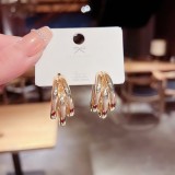 Pendientes colgantes de circonita con perlas artificiales chapados en cobre con forma de corazón y estrella a la moda, 1 par