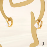 Pendientes chapados en oro de 18K con incrustaciones de esmalte en forma de corazón, trébol de cuatro hojas, triángulo, estilo Simple, 1 par