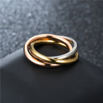 Anillo de novia de moda de titanio y acero inoxidable (Tercer anillo-5) NHTP0027-Tercer anillo-5