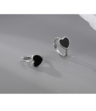 1 par de pendientes de piedras preciosas artificiales con incrustaciones de metal de cobre en forma de corazón y estrella de estilo simple