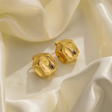 1 par de manguitos de oreja chapados en oro de 18 quilates de cobre chapado Irregular de Color sólido estilo romano Retro