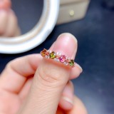 Anillos de cobre redondos de moda chapados en incrustaciones de piedras preciosas artificiales anillos de cobre