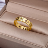 Anillos de acero inoxidable Sun Moon de estilo simple informal a granel