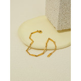 Pulseras chapadas en oro de titanio con revestimiento de acero en forma de corazón con ondas de estilo simple