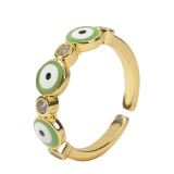 Anillo de ojo de aceite de goteo delicado Simple joyería de anillo de apertura de tendencia femenina