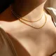 Collar chapado en oro de 18 quilates con revestimiento de acero inoxidable de color sólido estilo IG