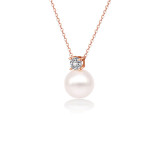 Collar plateado oro 18K de las perlas artificiales del embutido del chapado de acero inoxidable retro elegante de la bola de señora