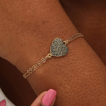 1 pieza Pulseras con revestimiento de cobre en forma de corazón a la moda