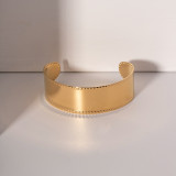 Brazalete chapado en oro de 18 quilates con revestimiento de acero inoxidable de color sólido estilo IG