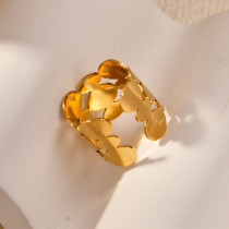 Anillos abiertos chapados en oro chapados en acero inoxidable de color sólido estilo moderno informal estilo clásico