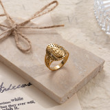 Anillos de diamantes de imitación chapados en oro de 18K de acero inoxidable con serpiente geométrica estilo IG a granel