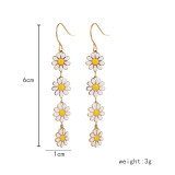 1 par de pendientes colgantes de cobre con flores pastorales