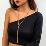 Collar de cadena de borla irregular de cobre con nudo de estilo clásico de estilo simple retro
