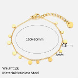 Pulseras redondas chapadas en oro de 18 quilates con revestimiento de acero inoxidable de estilo simple