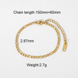 Pulseras De Zircón Chapado En Acero Inoxidable Geométricas De Moda 1 Pieza
