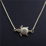 Joyería Micro-set collar con colgante de tortuga de circón collar de mujer collar de cobre joyería al por mayor